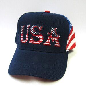 Navy Blue Patriotic USA American Flag Stars & Stripes Baseball Hat Cap NEW